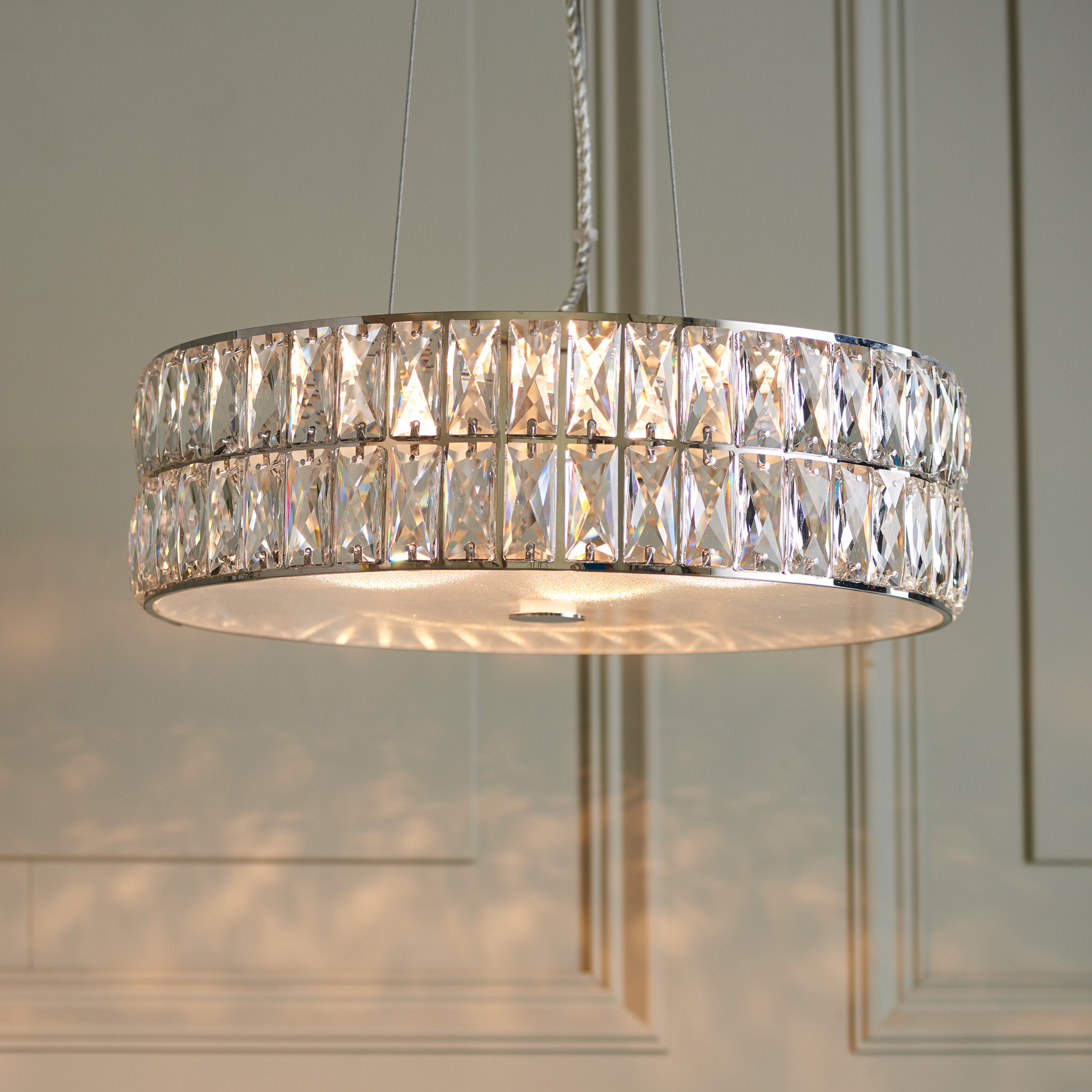 Bostani Round Crystal Glass Pendant Light